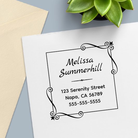 Eckpunkt Wirbel quadratische Rahmenadresse Permastempel