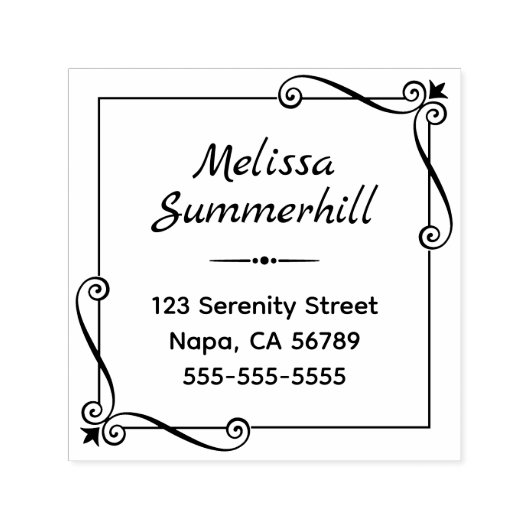 Eckpunkt Wirbel quadratische Rahmenadresse Permastempel (Design)