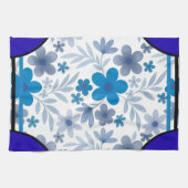Eckstein Blüten Indigo Geschirrtuch (Horizontal)