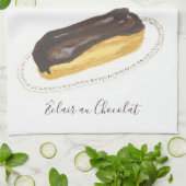 Éclair au Chocolat Aquarell Geschirrtuch (Gefaltet)