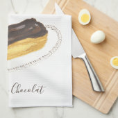 Éclair au Chocolat Aquarell Geschirrtuch (Viertel Falte)