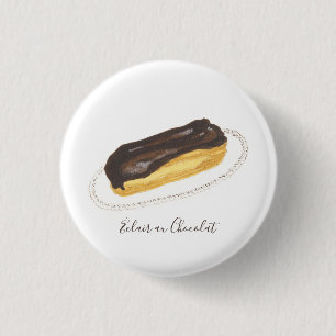 Éclair au Chocolat Wasserfarbe Button