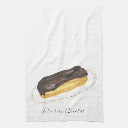 Éclair au Chocolat Wasserfarbe Geschirrtuch (Vertikal)