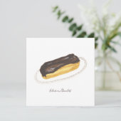 Éclair au Chocolat Wasserfarbe Karte (Stehend Vorderseite)