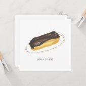 Éclair au Chocolat Wasserfarbe Karte (Vorderseite/Rückseite Beispiel)