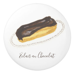 Éclair au Chocolat Wasserfarbe Keramikknauf