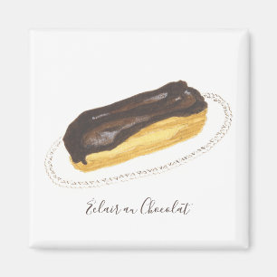 Éclair au Chocolat Wasserfarbe Magnet