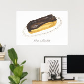 Éclair au Chocolat Wasserfarbe Poster (Heimbüro)