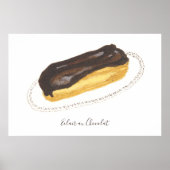 Éclair au Chocolat Wasserfarbe Poster (Vorne)
