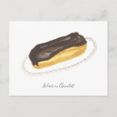 Éclair au Chocolat Wasserfarbe Postkarte (Vorderseite)