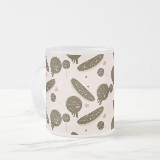 Eclair Donuts Cake Pops Valentinstag Mattglastasse (Vorderseite Links)