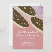 Eclair Donuts Imitate Glitzer Valentinstag Einladung (Vorderseite)