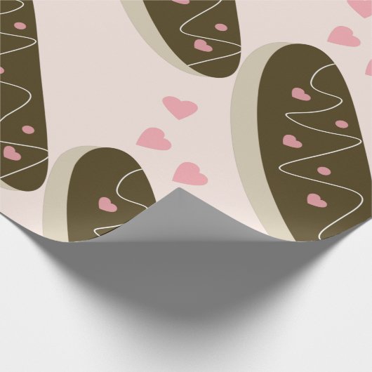 Eclair Donuts Valentinstag Herz Geschenkpapier (Ecke)