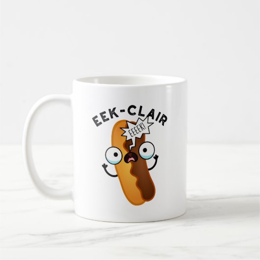 Eclair-lustiger Eclair-Wortwitz  Kaffeetasse (Links)