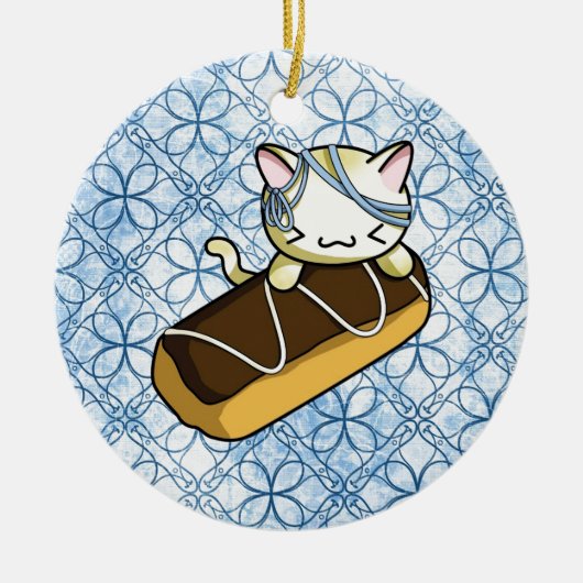 Eclair-Miezekatze Keramik Ornament (Vorne)