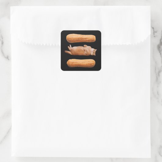 Eclairs Quadratischer Aufkleber (Tasche)
