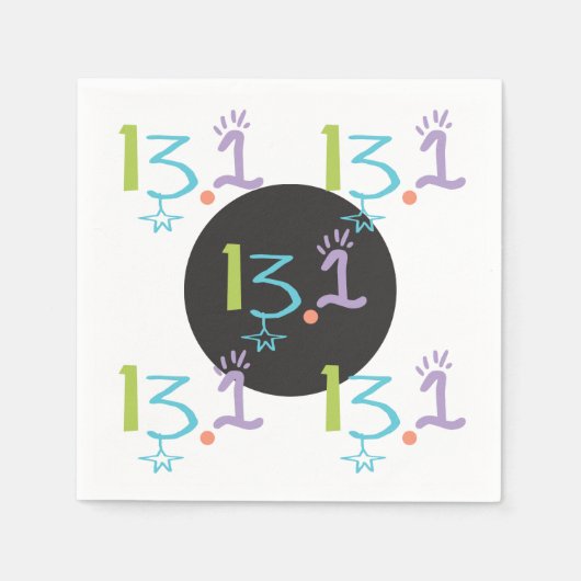 Eclectic 13.1 Halbmarathon Themenpapier Napkins Serviette (Vorderseite)