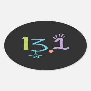 Eclectic 13,1 Half-Marathon-Aufkleber Ovaler Aufkleber