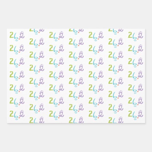 Eclectic 26.2 Marathon Theme Wrapping Paper Geschenkpapier Set (Vorderseite 2)