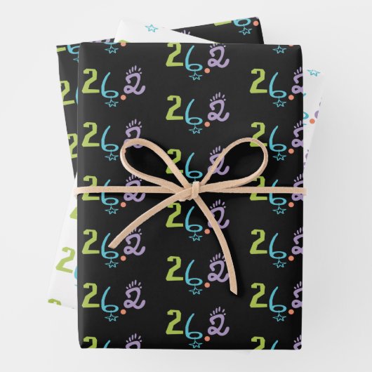 Eclectic 26.2 Marathon Theme Wrapping Paper Geschenkpapier Set (Beispiel)