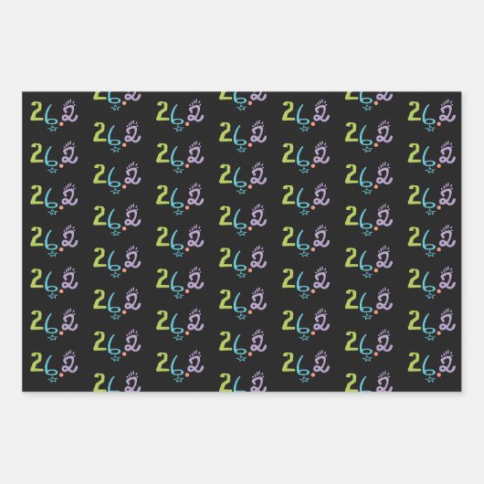 Eclectic 26.2 Marathon Theme Wrapping Paper Geschenkpapier Set (Vorderseite)