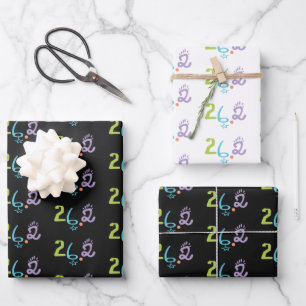 Eclectic 26.2 Marathon Theme Wrapping Paper Geschenkpapier Set