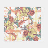 Eclectic Baroque Stoff Kariertes Muster Fleecedecke (Vorderseite (Horizontal))