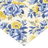 Eclectic Beauty: Französisch Blue & Lemon Shabby C Großer Tischläufer (Ecke)