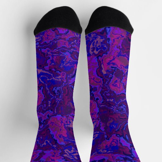 Eclectic Bohemisch Bold Trippy Maximalist Marmor Socken (Oben)