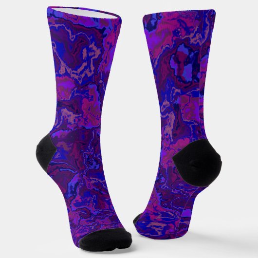 Eclectic Bohemisch Bold Trippy Maximalist Marmor Socken (Gewinkelt)