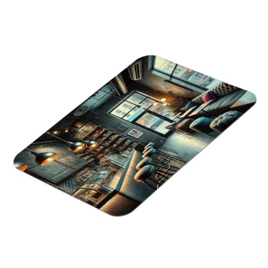 Eclectic Café Rainy Seattle Magnet (Linke Seite)