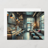 Eclectic Café Rainy Seattle Postkarte (Vorne/Hinten)