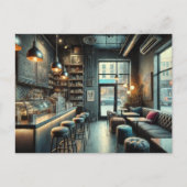 Eclectic Café Rainy Seattle Postkarte (Vorderseite)