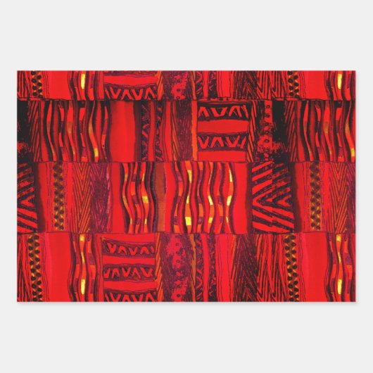 Eclectic Cyber Kente on Kent Pattern Sampler Geschenkpapier Set (Vorderseite 2)