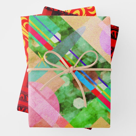 Eclectic Cyber Kente on Kent Pattern Sampler Geschenkpapier Set (Beispiel)