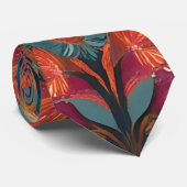 Eclectic Floral and Geometric Boho Neck Tie Krawatte (Gerollt)