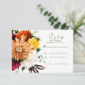 Eclectic Florals RSVP Card (Stehend Vorderseite)