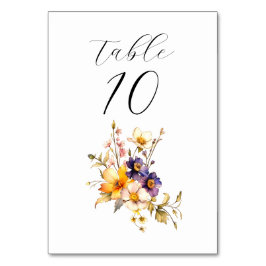 Eclectic Florals Wedding Table Card Tischnummer
