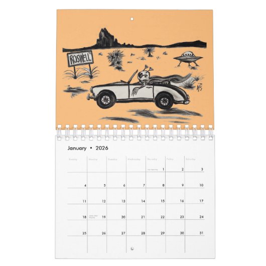 Eclectic Fun Gnomes Angels Polnischer Kalender 202 (Jan 2026)