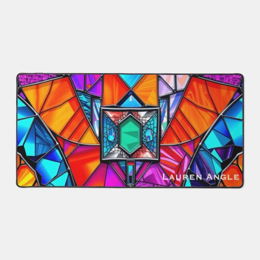 Eclectic Geometric Mosaic Tile Office Schreibtischunterlage (Vorderseite)