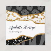 Eclectic Glitzer Business Card Quadratische Visitenkarte (Vorderseite)