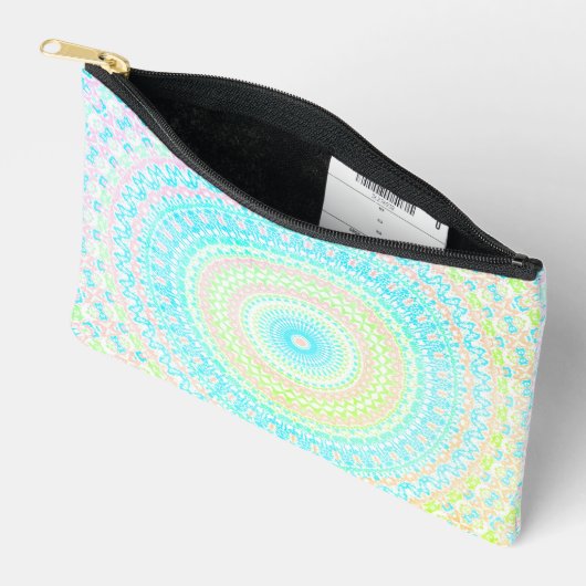 Eclectic Hippie Boho Psychedelic Summer Mandala Zubehörtasche (Offen)