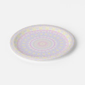 Eclectic Intricate Boho Colorful Pastel Mandala Pappteller (Schrägansicht)