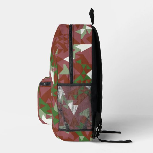 Eclectic Mod Retro Geometric Christmas Pattern Bedruckter Rucksack (Rechts)