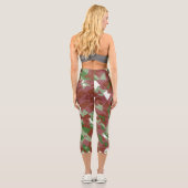 Eclectic Mod Retro Geometric Christmas Pattern Capri Leggings (Rückseite)