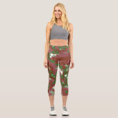Eclectic Mod Retro Geometric Christmas Pattern Capri Leggings (Vorderseite)