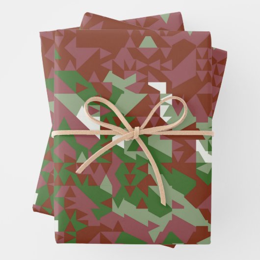 Eclectic Mod Retro Geometric Christmas Pattern Geschenkpapier Set (Beispiel)