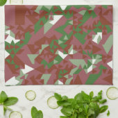 Eclectic Mod Retro Geometric Christmas Pattern Geschirrtuch (Gefaltet)