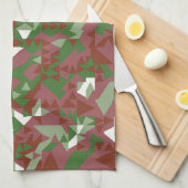 Eclectic Mod Retro Geometric Christmas Pattern Geschirrtuch (Viertel Falte)
