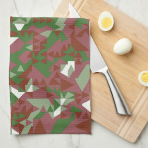 Eclectic Mod Retro Geometric Christmas Pattern Geschirrtuch